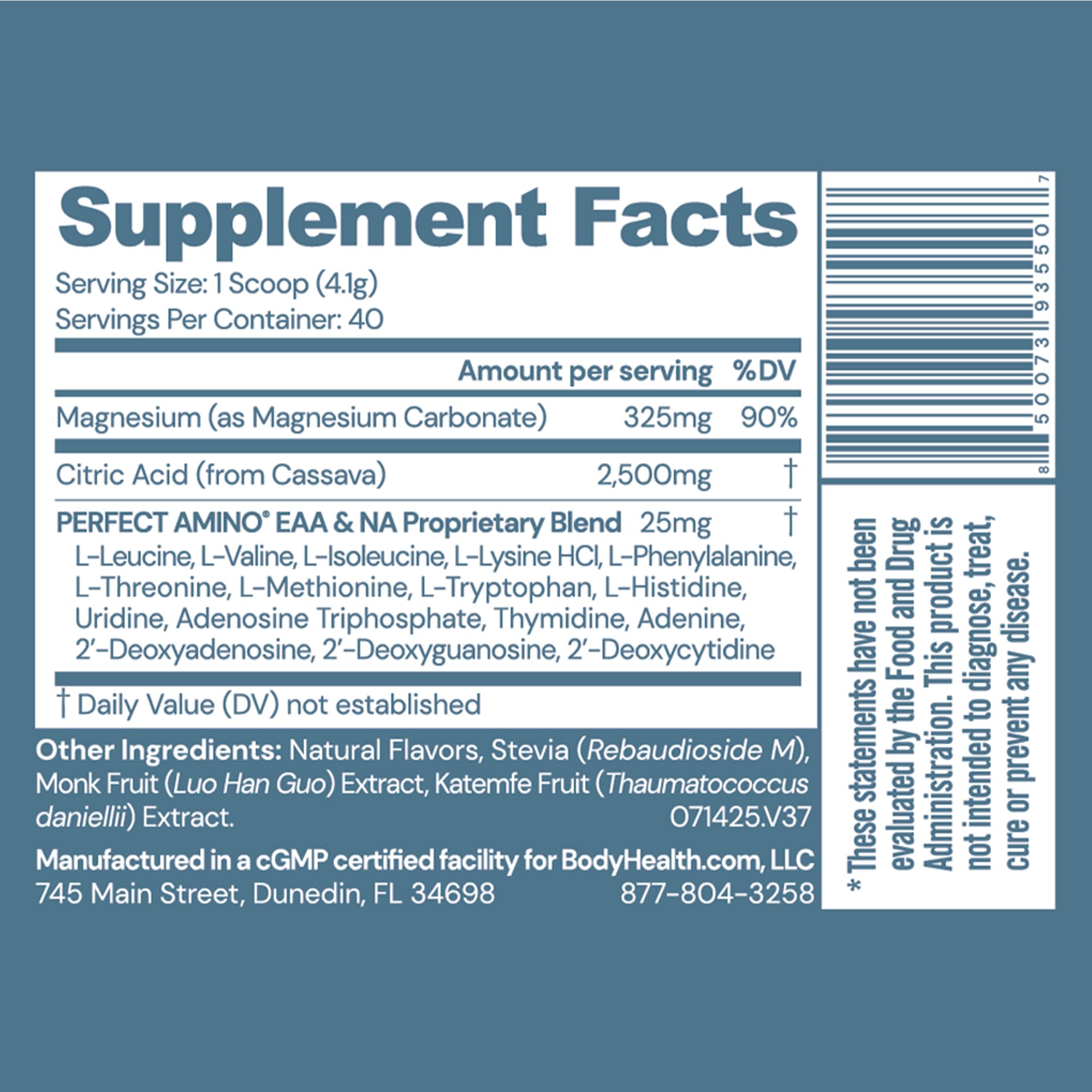 BodyHealth Calm Perfect Amino Magnesium Drink 227g packaging