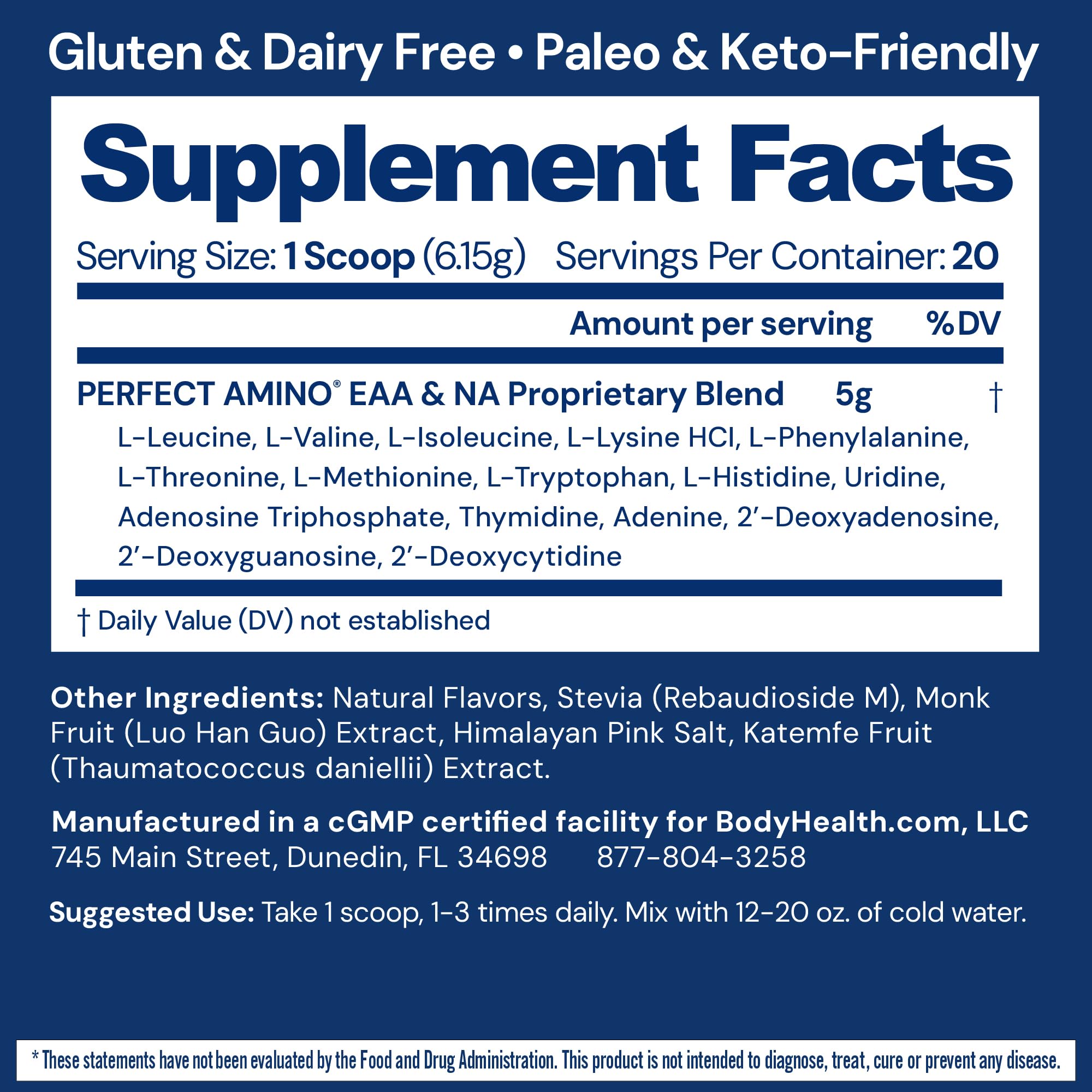 BodyHealth Perfect Amino Powder 191g packaging