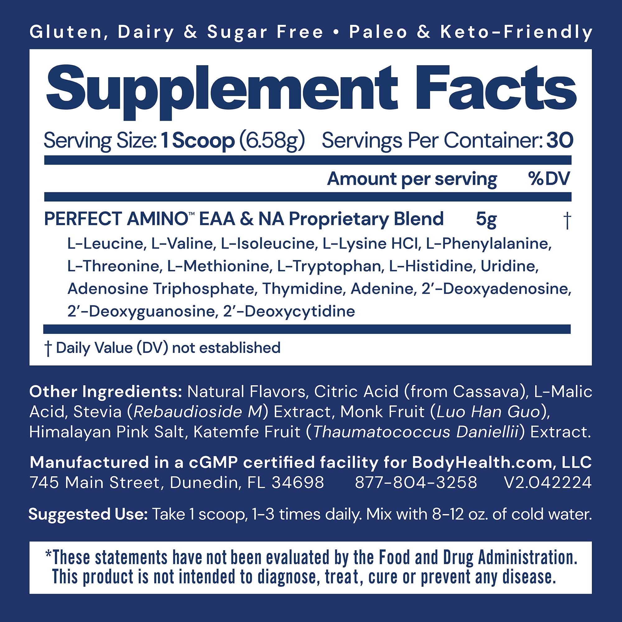 BodyHealth Perfect Amino Powder 196g packaging
