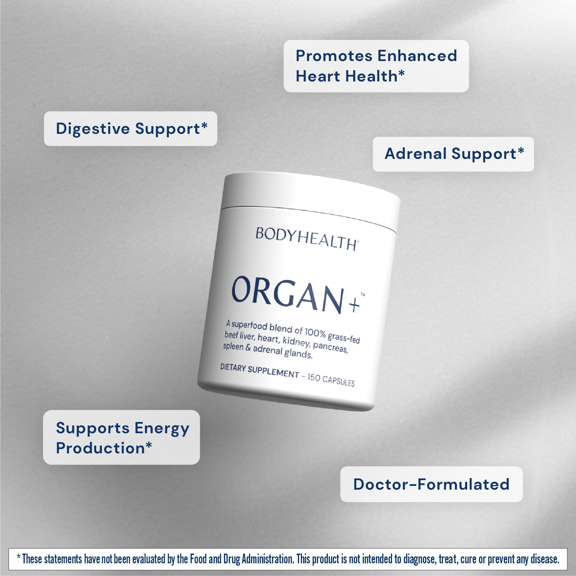 BodyHealth Primal Beef Organ Blend 118g capsule close-up