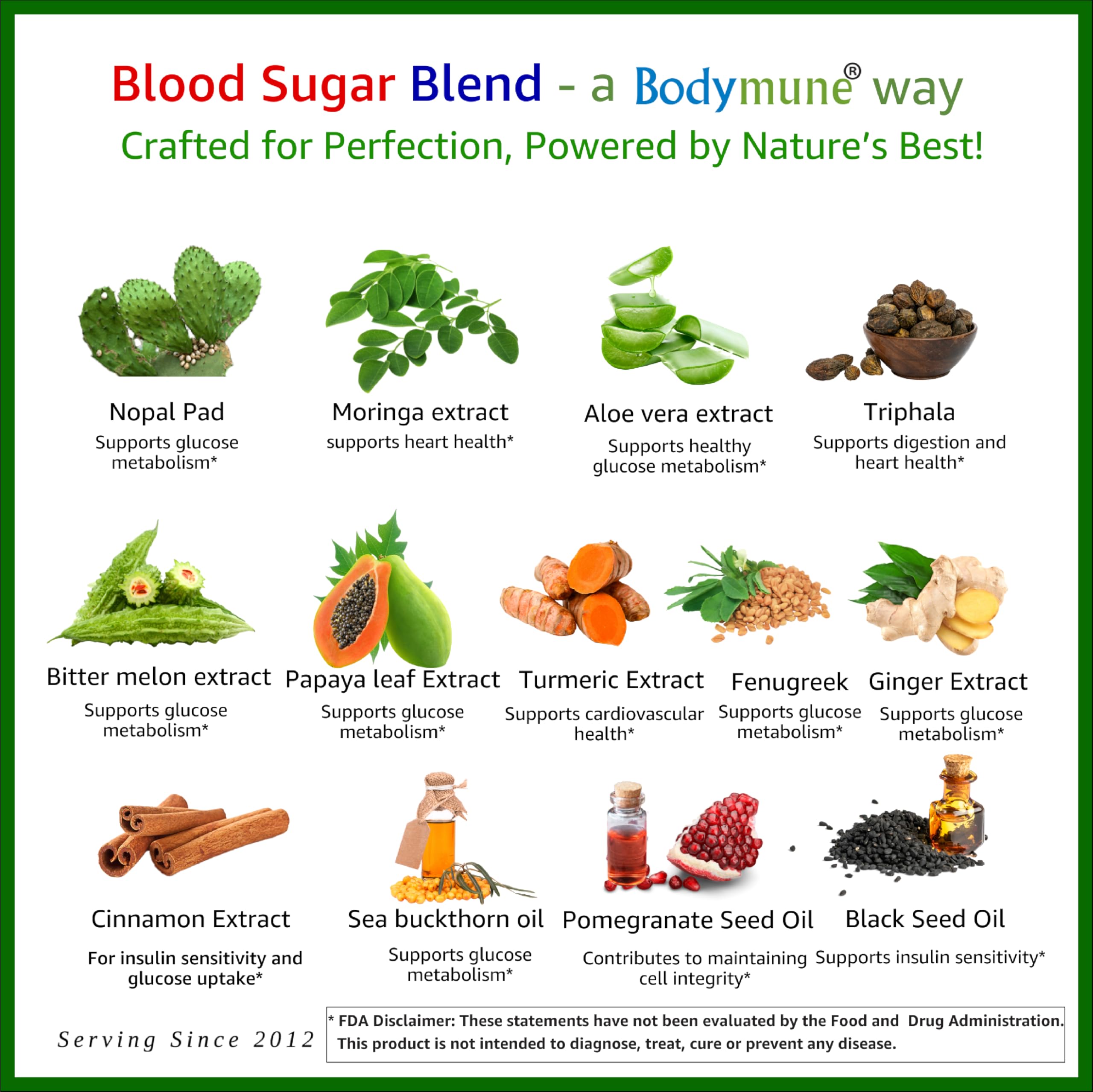 Bodymune Blood Sugar Blend supplement capsules in bottle