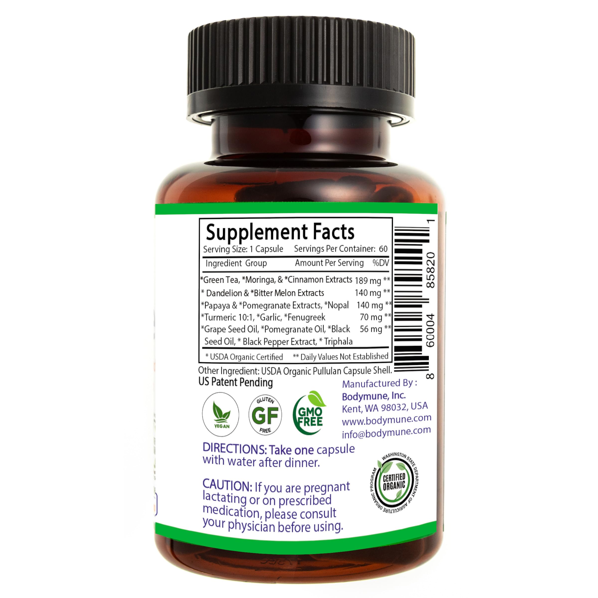 Bodymune Organic Heart Support Capsules ingredients list