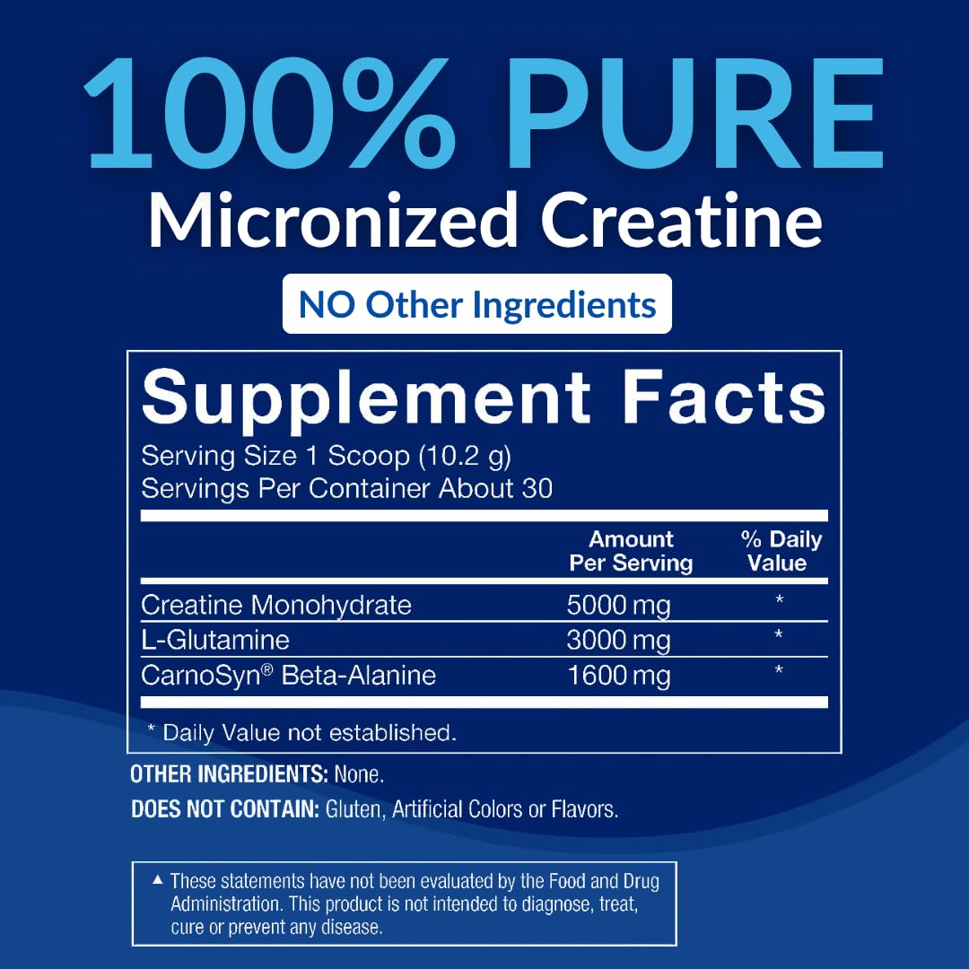BodyTech 3-in-1 Creatine Glutamine Beta-Alanine Powder top view