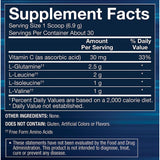 BodyTech BCAA + Glutamine Amino Acid Powder back view