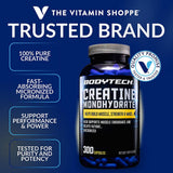 BodyTech Creatine Capsules 300 count side view