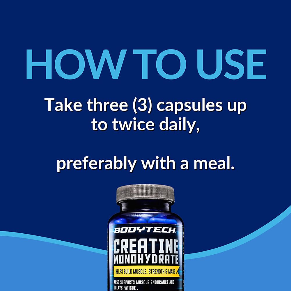 BodyTech Creatine Capsules bottle with cap