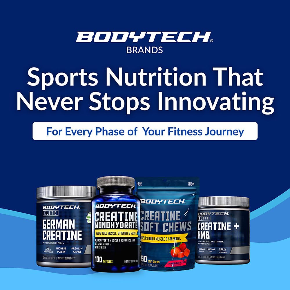 BodyTech Creatine Capsules with workout gear