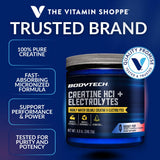 BodyTech Creatine HCl Powder 750mg back view showing nutritional information