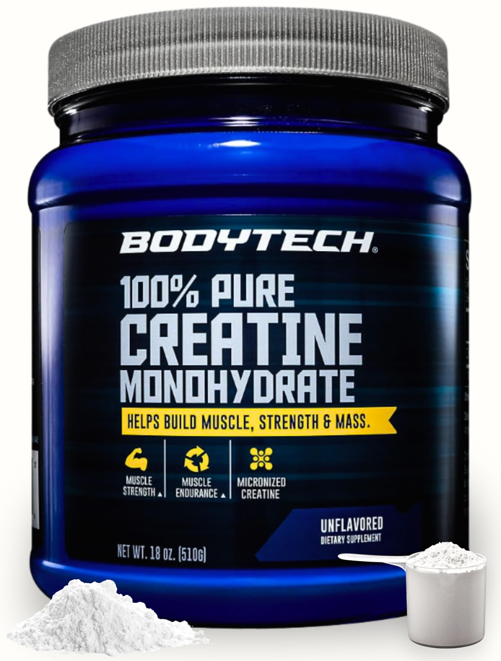 BodyTech Creatine Monohydrate Powder 510g front view