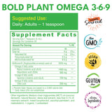 Bold Botanica Ahiflower Oil Omega-3 Supplement 231g with measuring spoon