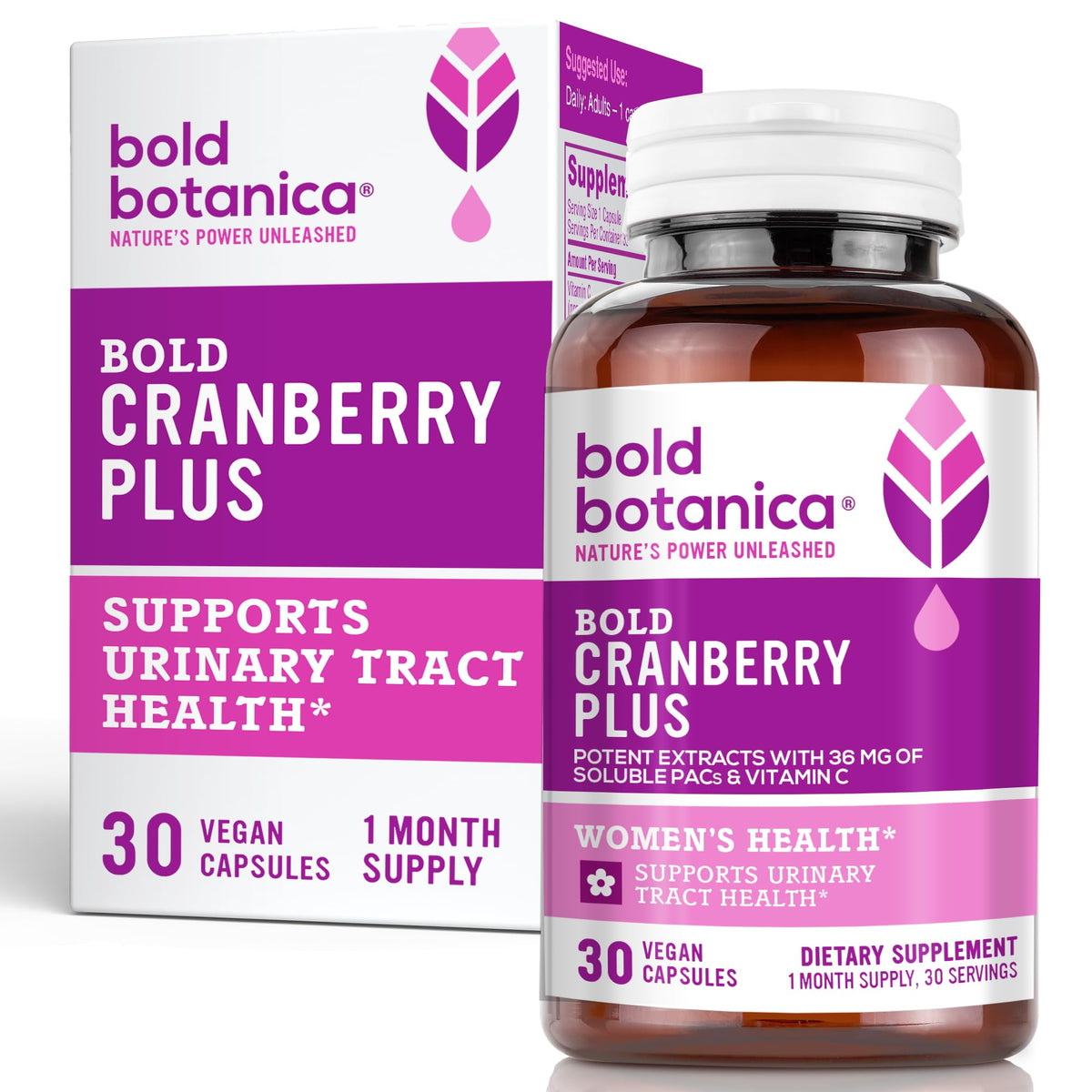 Bold Botanica Cranberry Supplement bottle front view