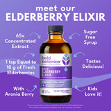 Bold Botanica Elderberry Elixir with a teaspoon for dosage