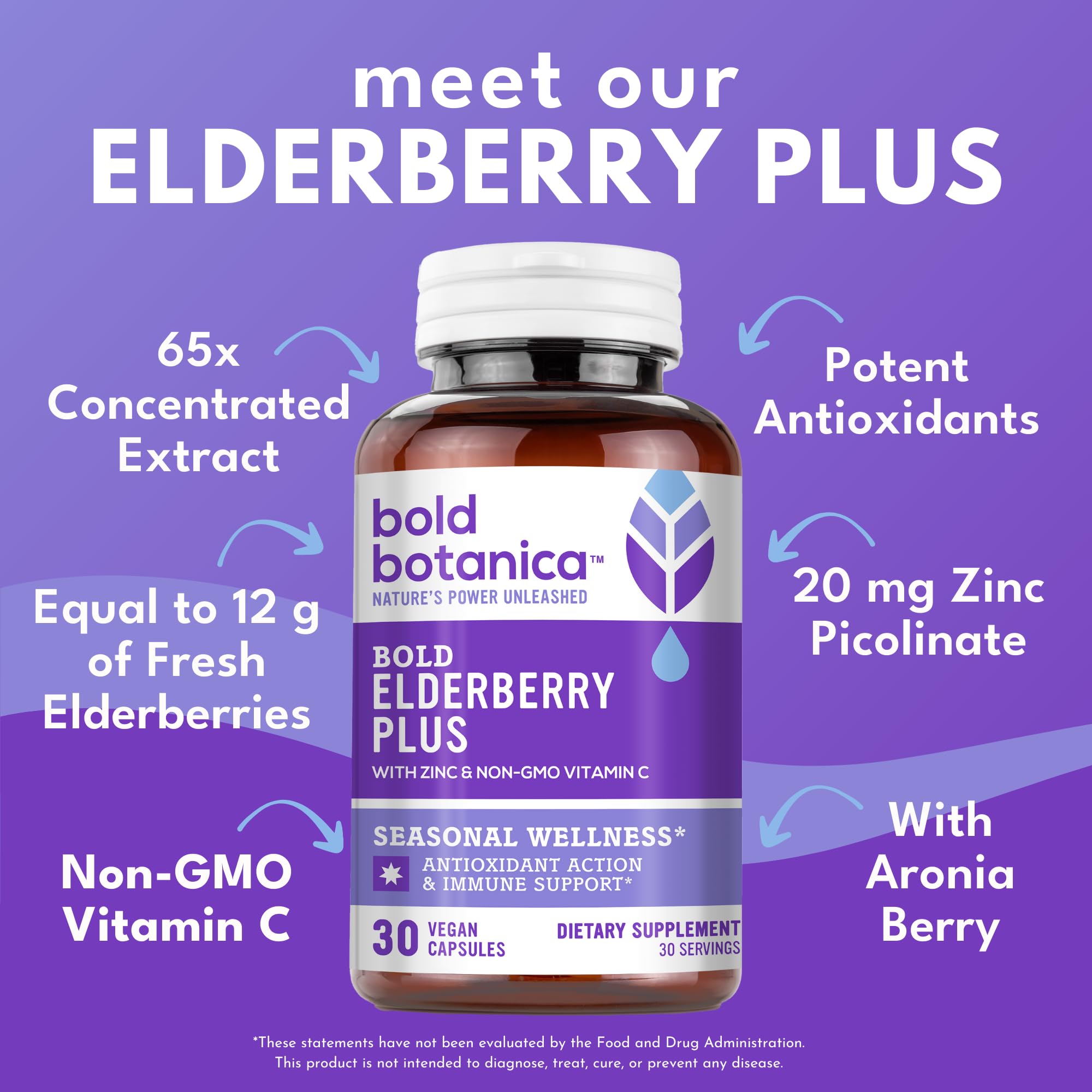 Bold Botanica Elderberry Supplement capsule close-up