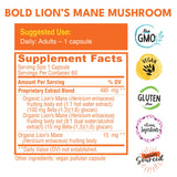 Bold Botanica Lion's Mane Mushroom Supplement side view with capsules