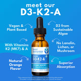 Bold Botanica Vegan Vitamin D3 K2 Drops 100ml bottle with dropper