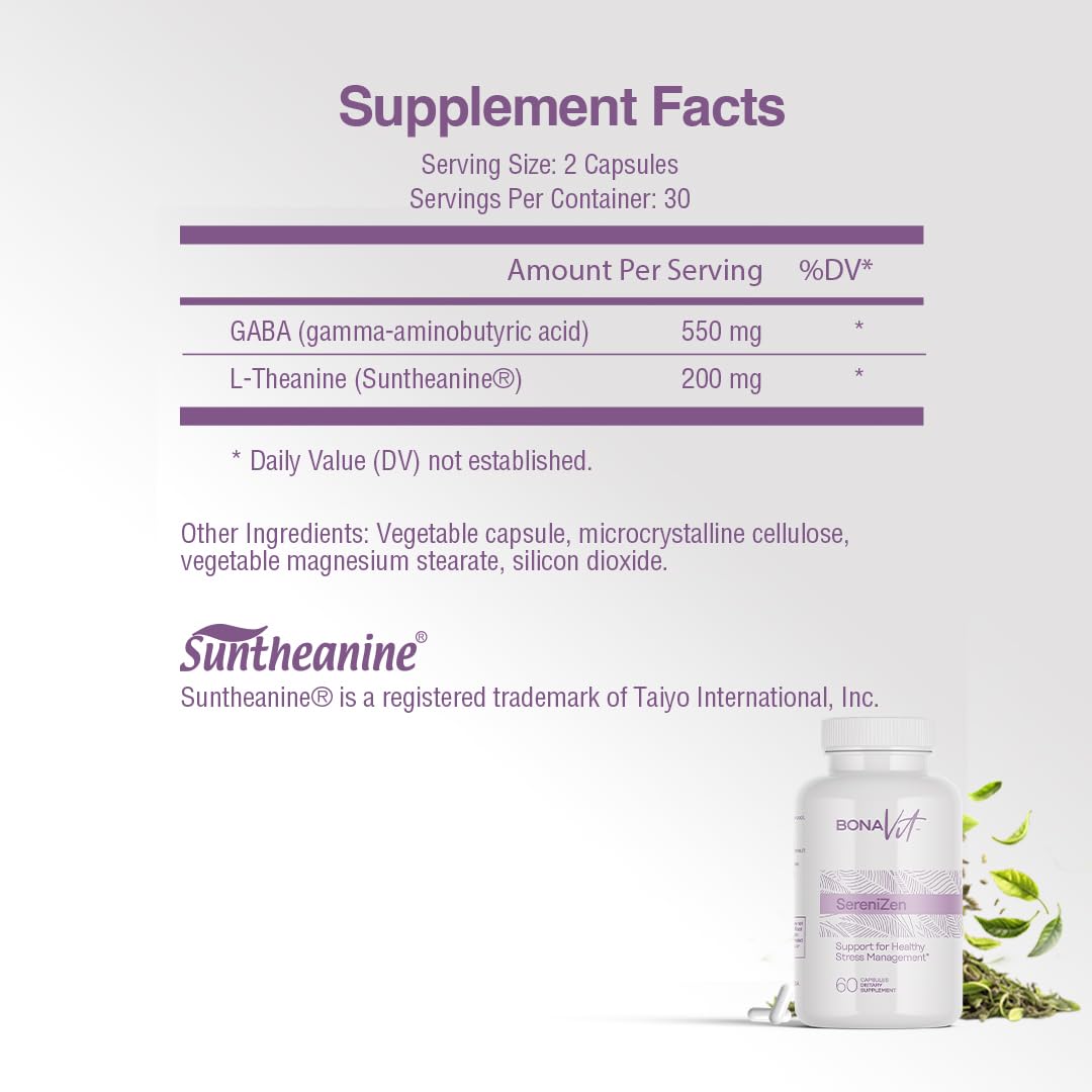 Bonavit Natural Anti-Stress Supplement bottle opened with capsules