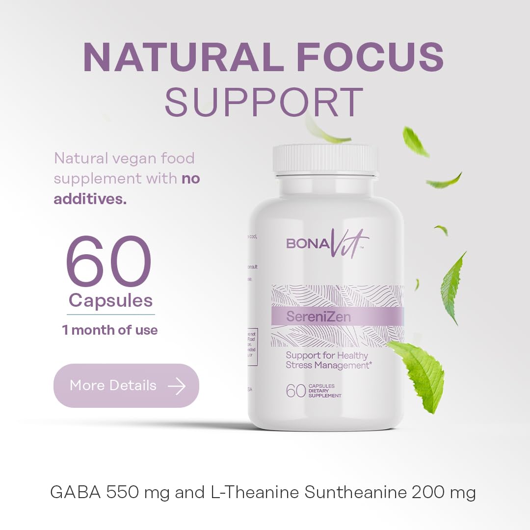 Bonavit Natural Anti-Stress Supplement side view with label