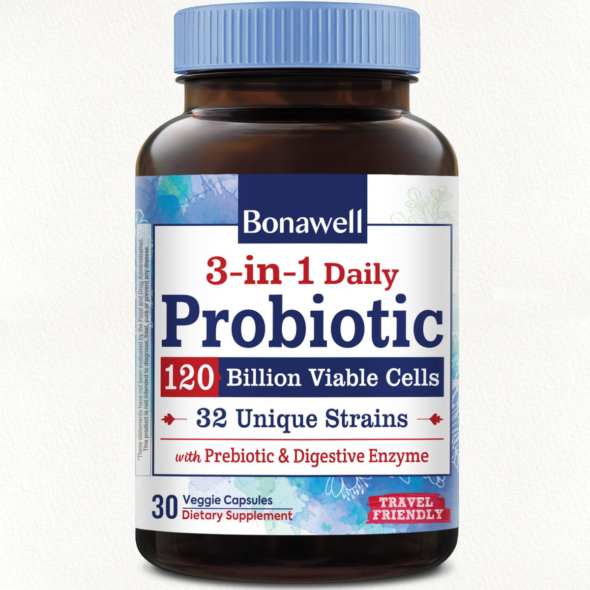 Bonawell Probiotics 120 Billion CFU bottle front view