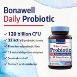 Bonawell Probiotics 120 Billion CFU bottle side view