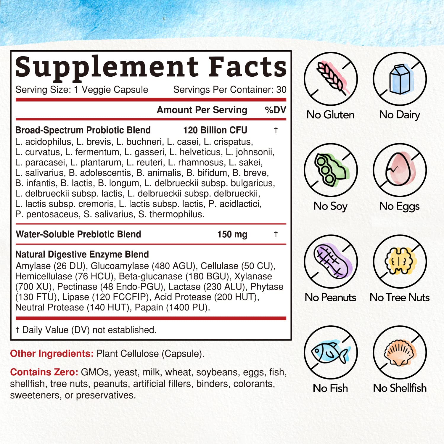 Bonawell Probiotics 120 Billion CFU capsules close-up