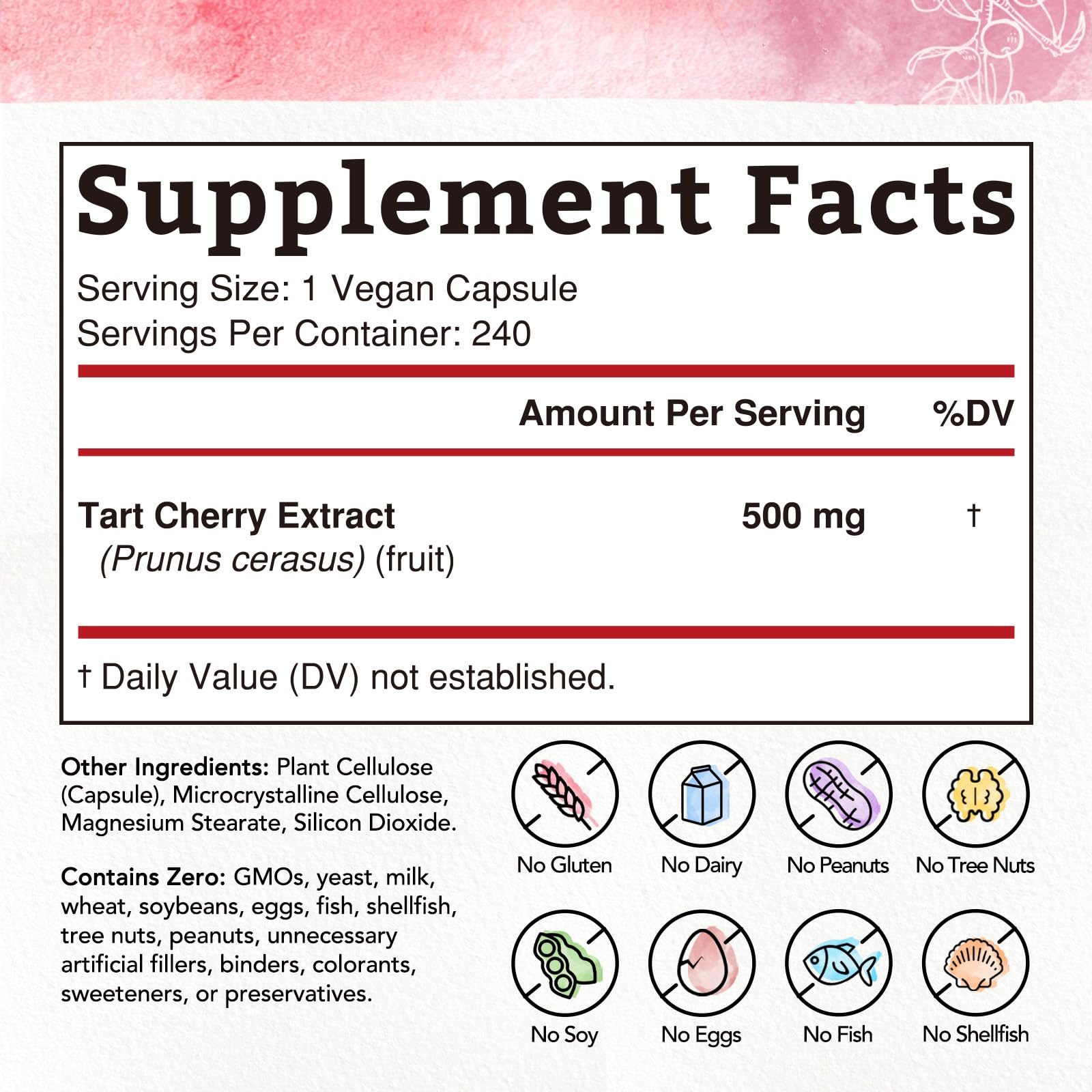Bonawell Tart Cherry Extract bottle side view