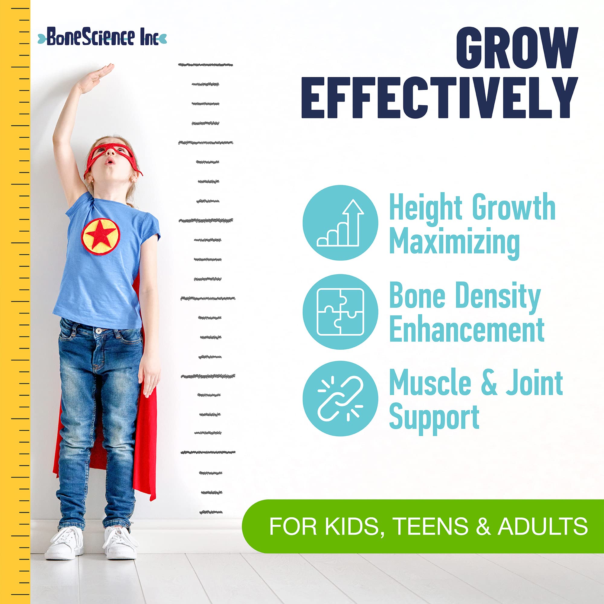 BoneScience Inc Growth Optimization Support Capsules side view