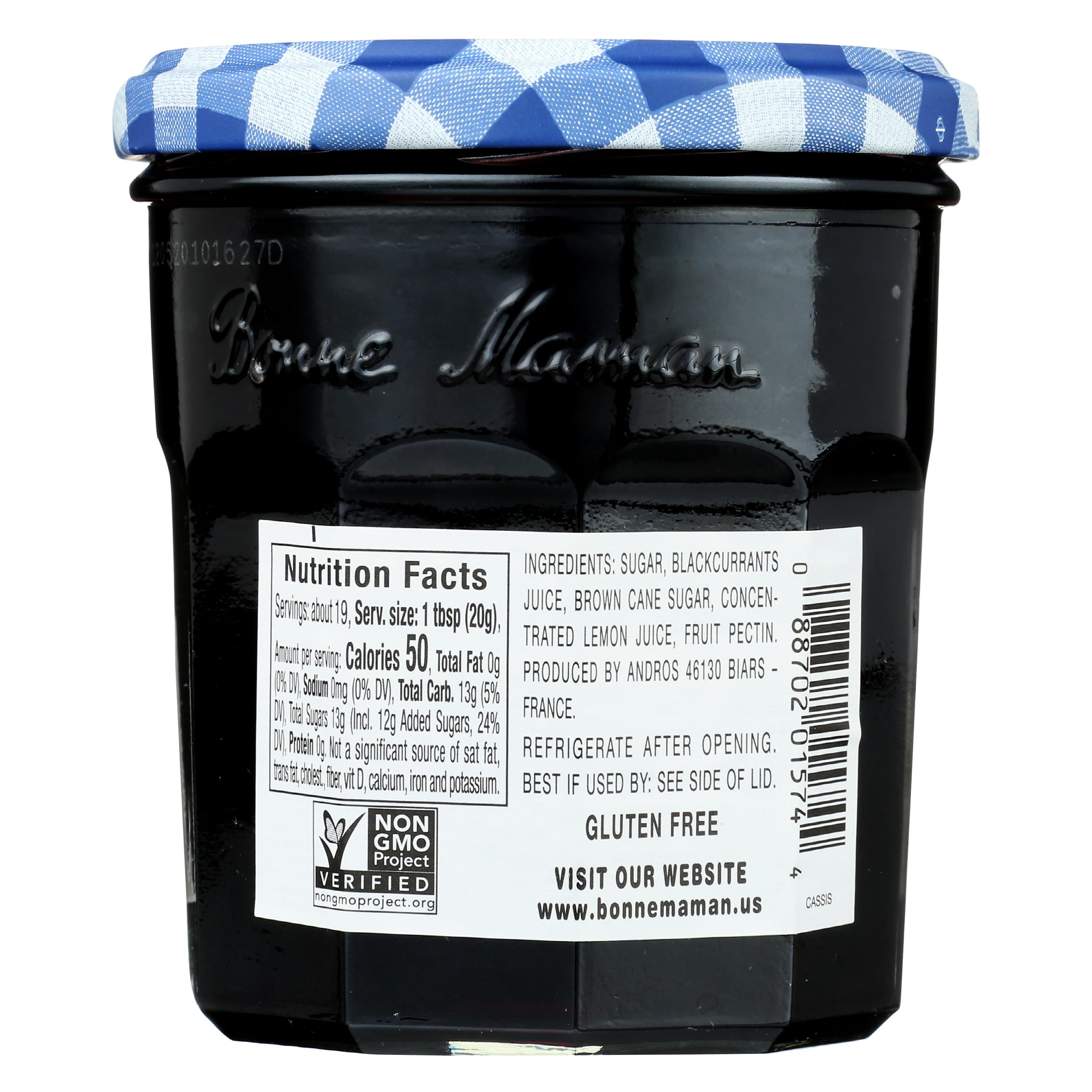 Bonne Maman Black Currant Jelly jar with lid