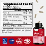 Bonuanci Iron Supplement 65mg side view of bottle