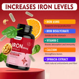 Bonuanci Iron Supplement 65mg side view of the bottle