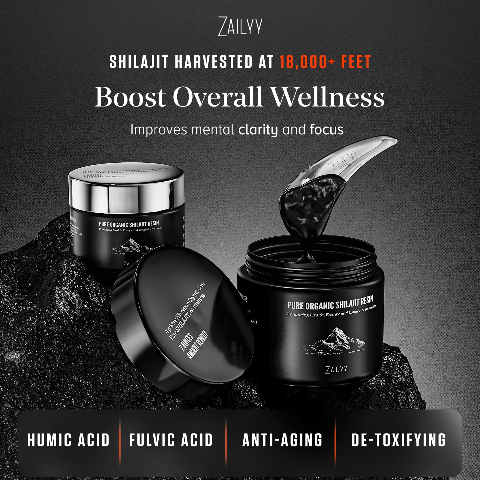 Bonus 20g travel jar with ZAILYY Pure Himalayan Shilajit