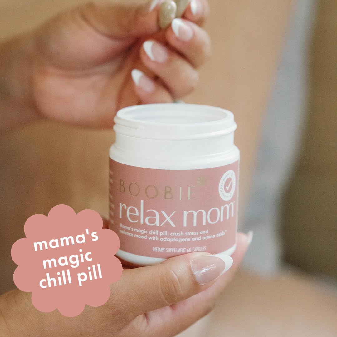 Boobie Brands daily wellness Mom Supplement capsules close-up