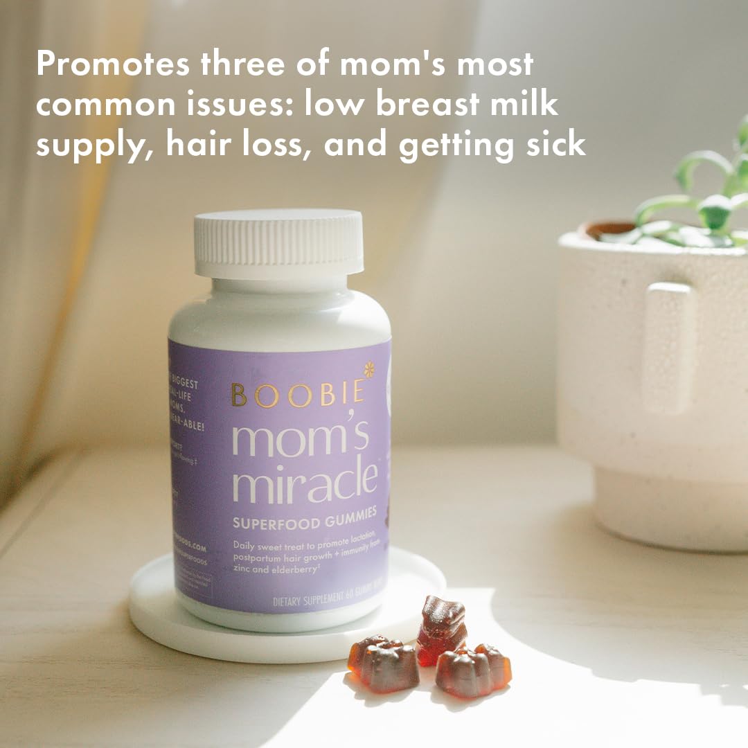 Boobie Brands Lactation Support Gummies back view with ingredient list