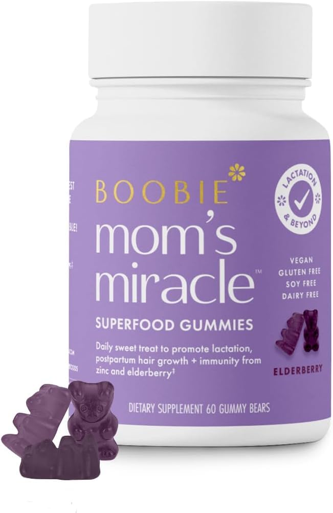 Boobie Brands Lactation Support Gummies front view with packaging