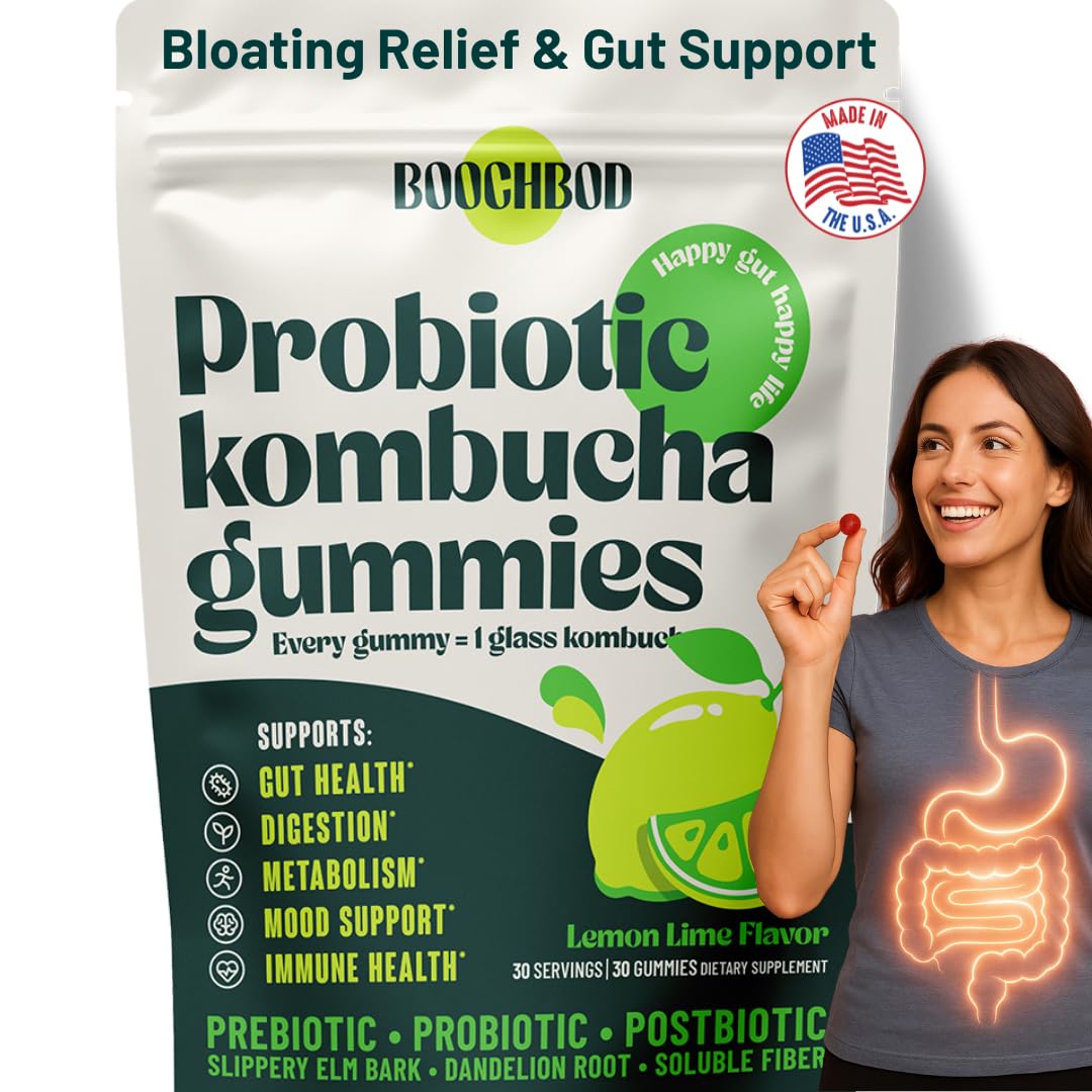 BoochBod Probiotic Kombucha Gummies 150g front view