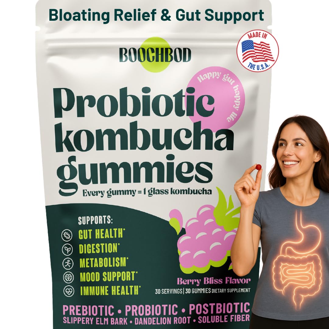 BoochBod Probiotic Kombucha Gummies 150g front view