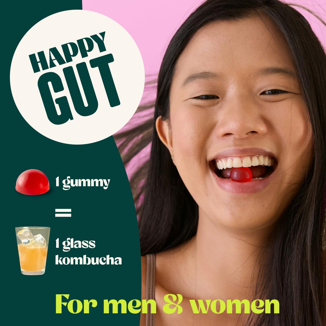 BoochBod Probiotic Kombucha Gummies with fresh fruits