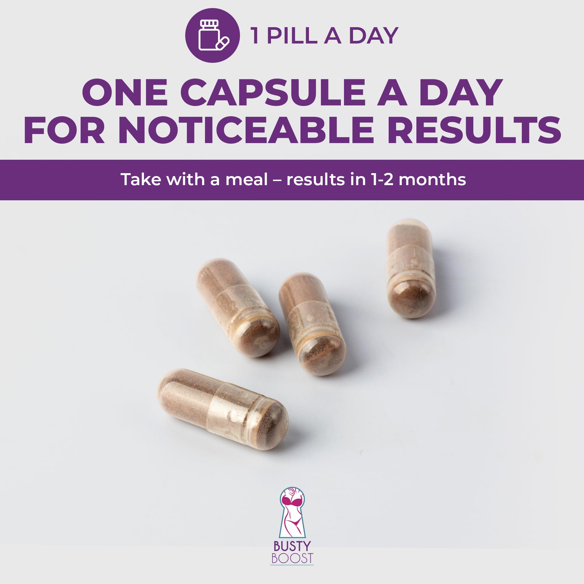 Booty Magic Breast support Pills opened bottle with capsules