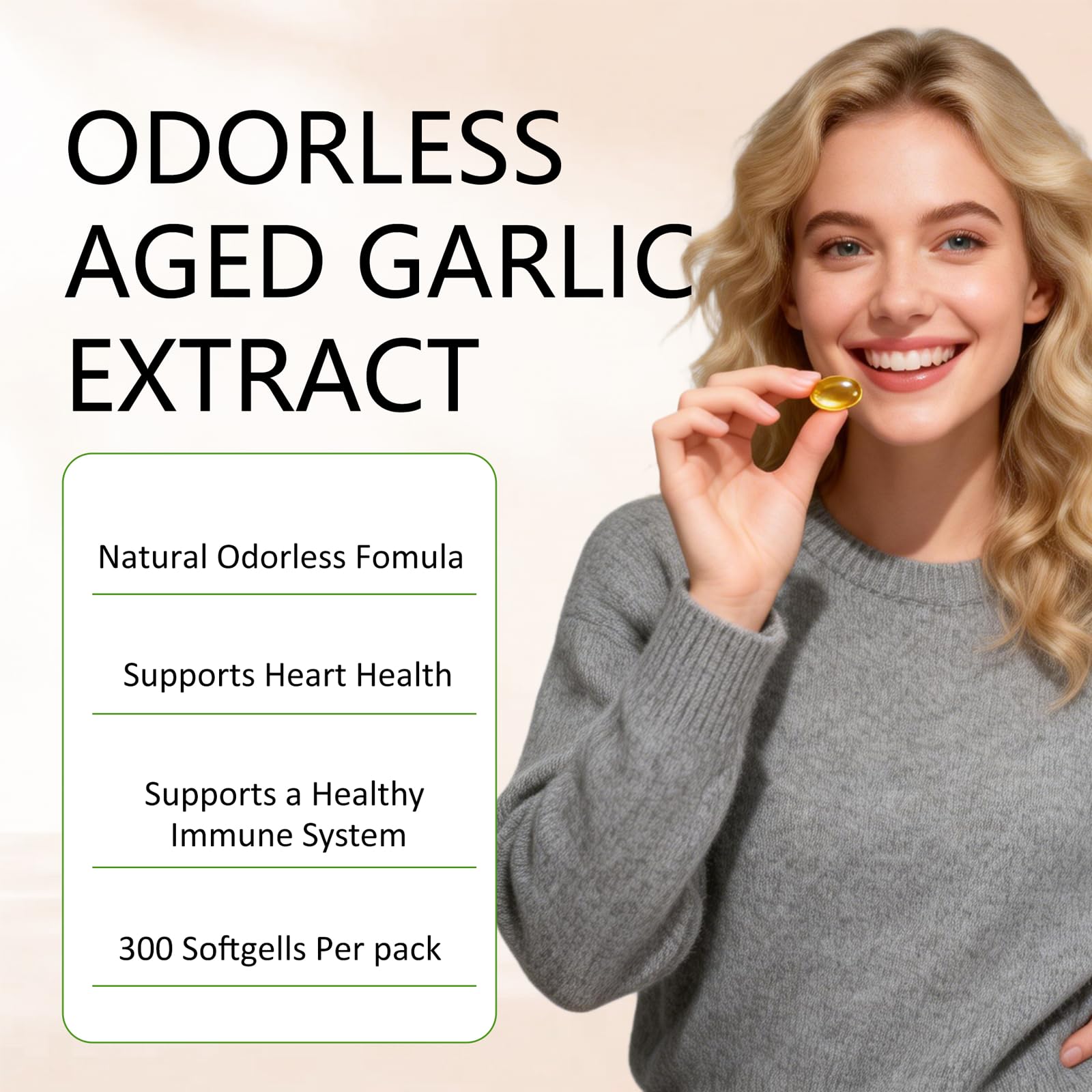 Boranel Garlic Soft Capsules back view with ingredients