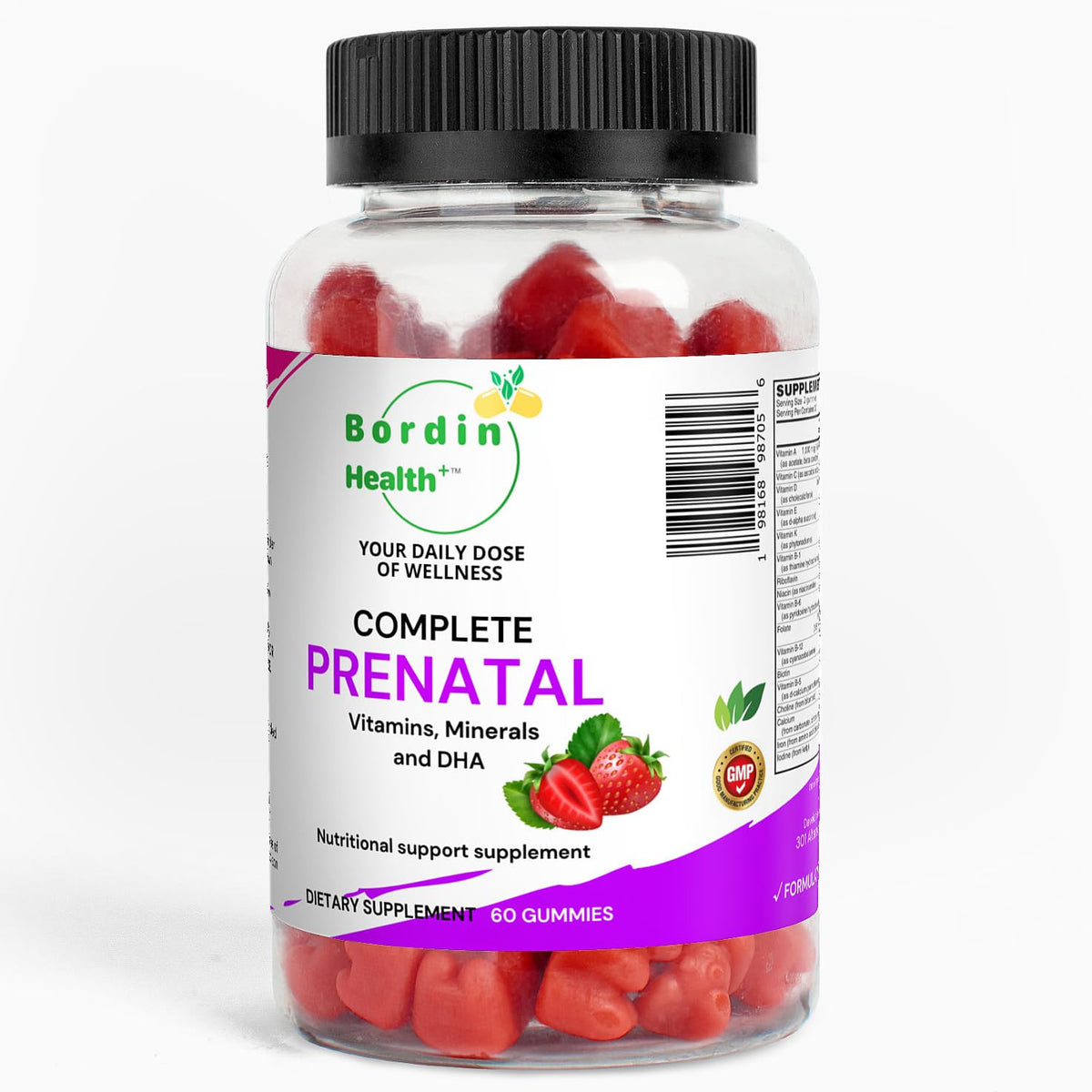Bordin Health Prenatal Gummies front view with pack design
