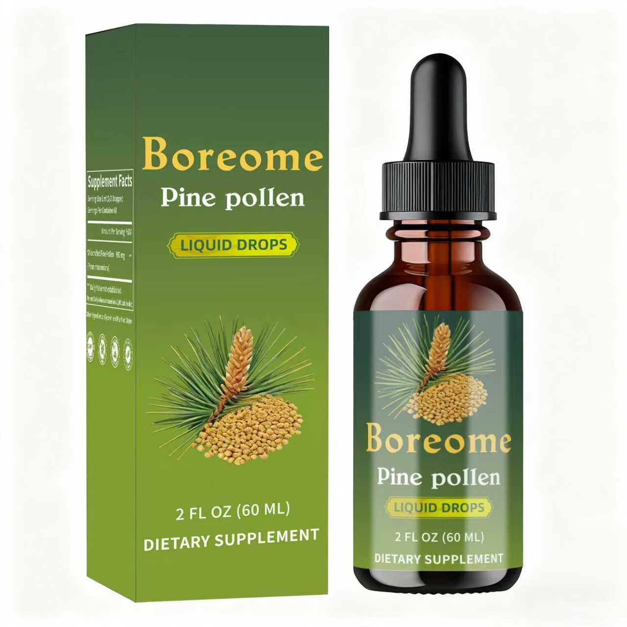 Boreome Pine Pollen Tincture 2 fl oz front view
