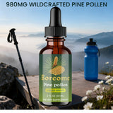 Boreome Pine Pollen Tincture on a wooden table