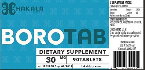 BoroTab Boron Supplement 30mg tablets close-up