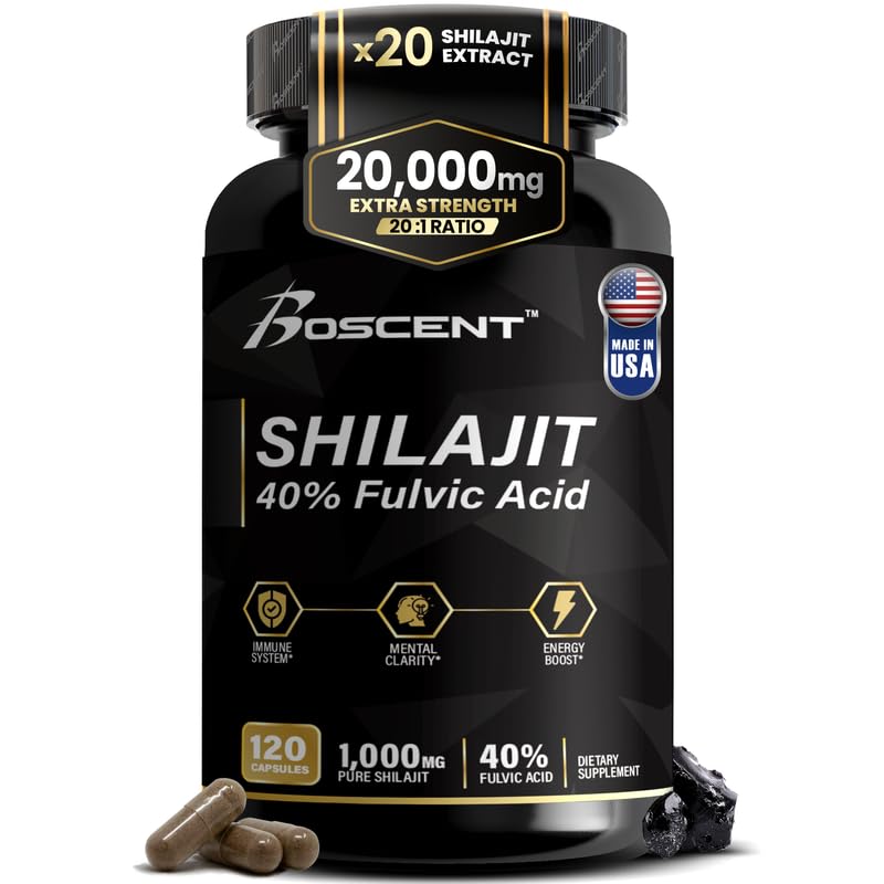 BOSCENT Shilajit Capsules front view with packaging