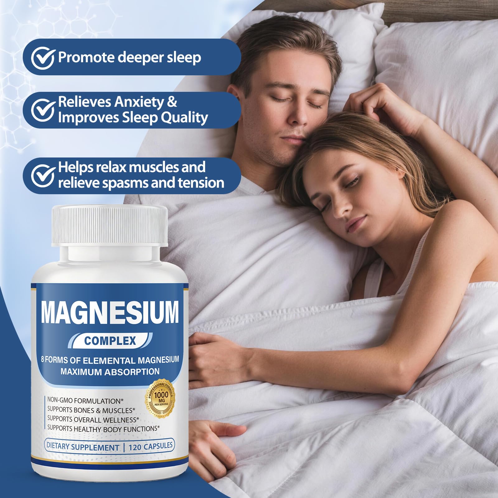 BOSNETHUINH 8-in-1 Magnesium Complex 1000mg vegan capsules top view