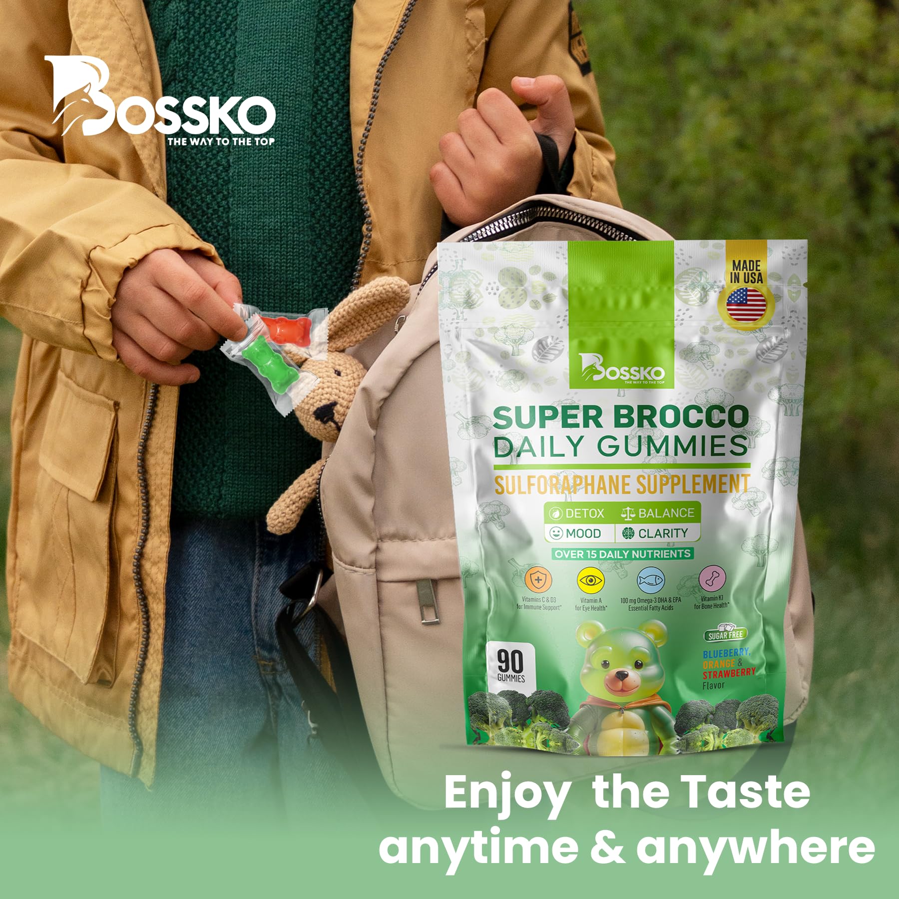 BOSSKO Blended Vitamin & Mineral Supplement back view with nutritional information