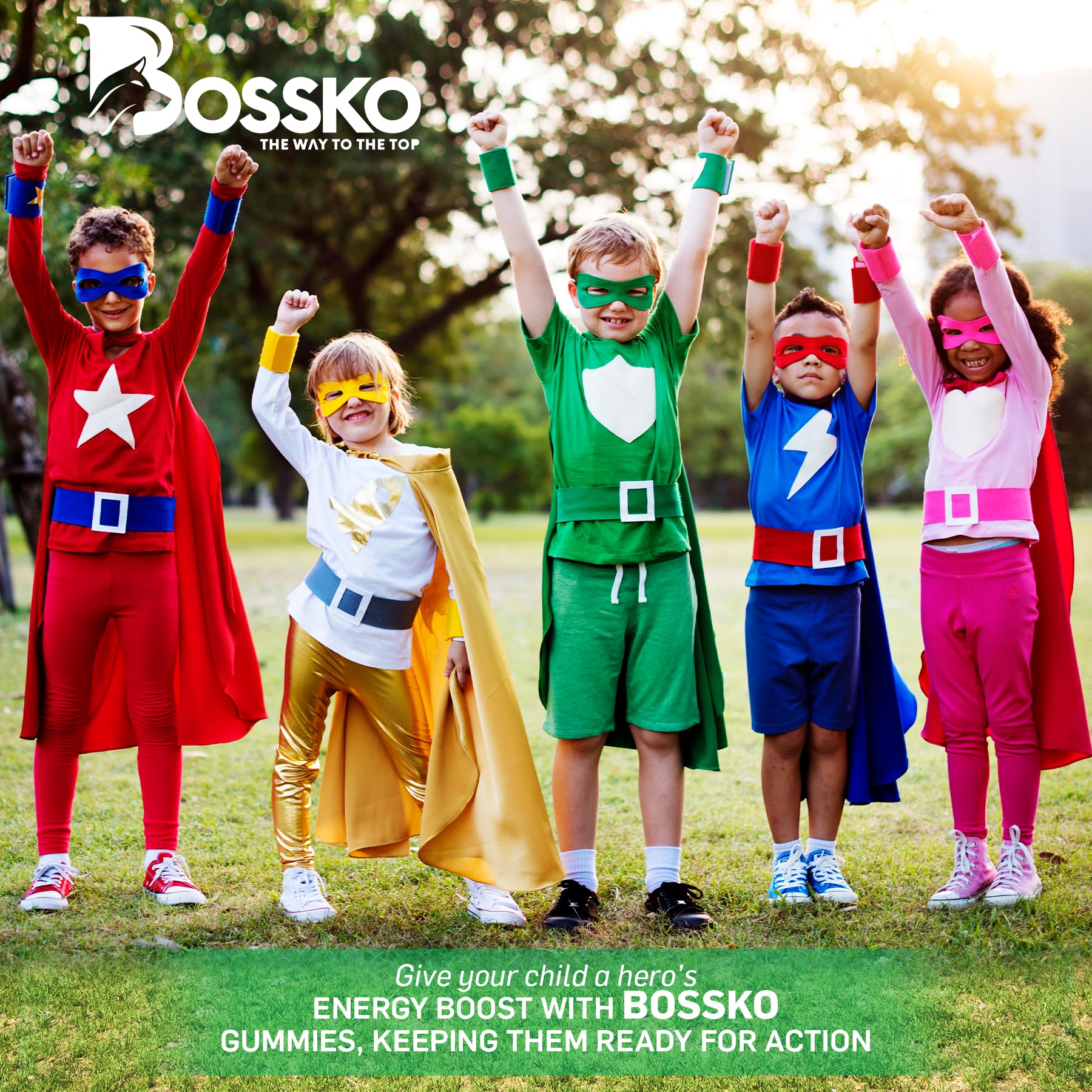 BOSSKO Blended Vitamin & Mineral Supplement mixed flavours display