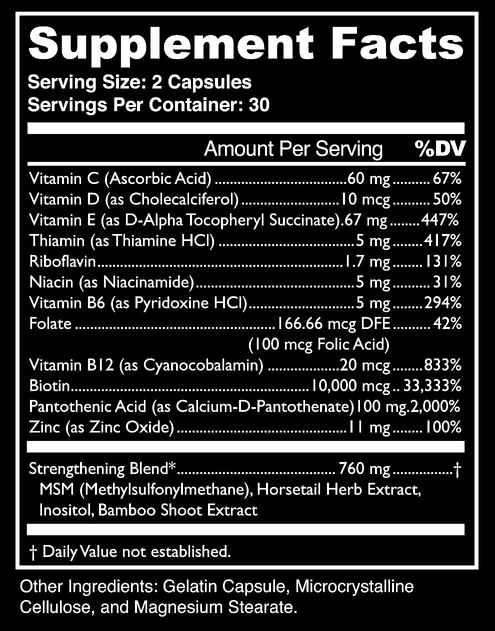 Bossman Boss support Biotin Supplement bottle with label