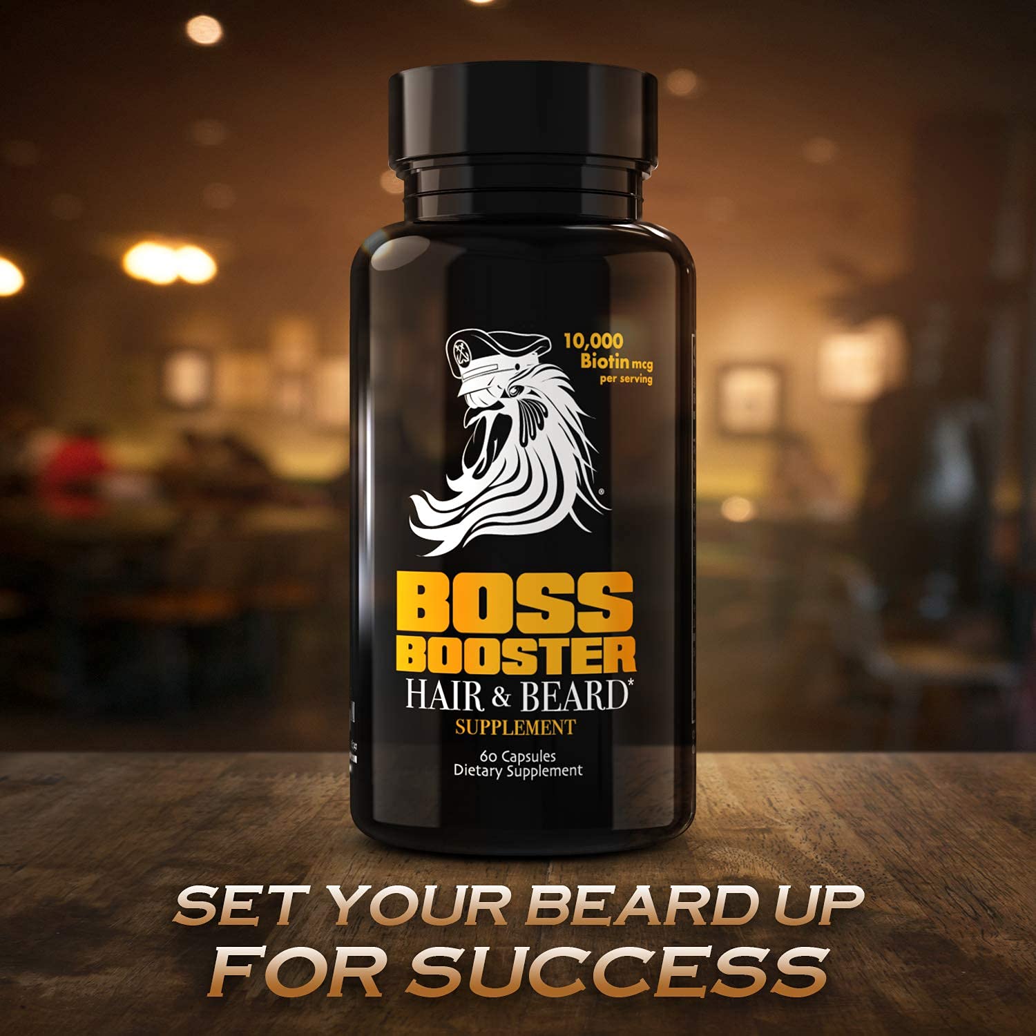Bossman Boss support Biotin Supplement in a lifestyle setting