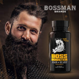 Bossman Boss support Biotin Supplement with a measuring spoon