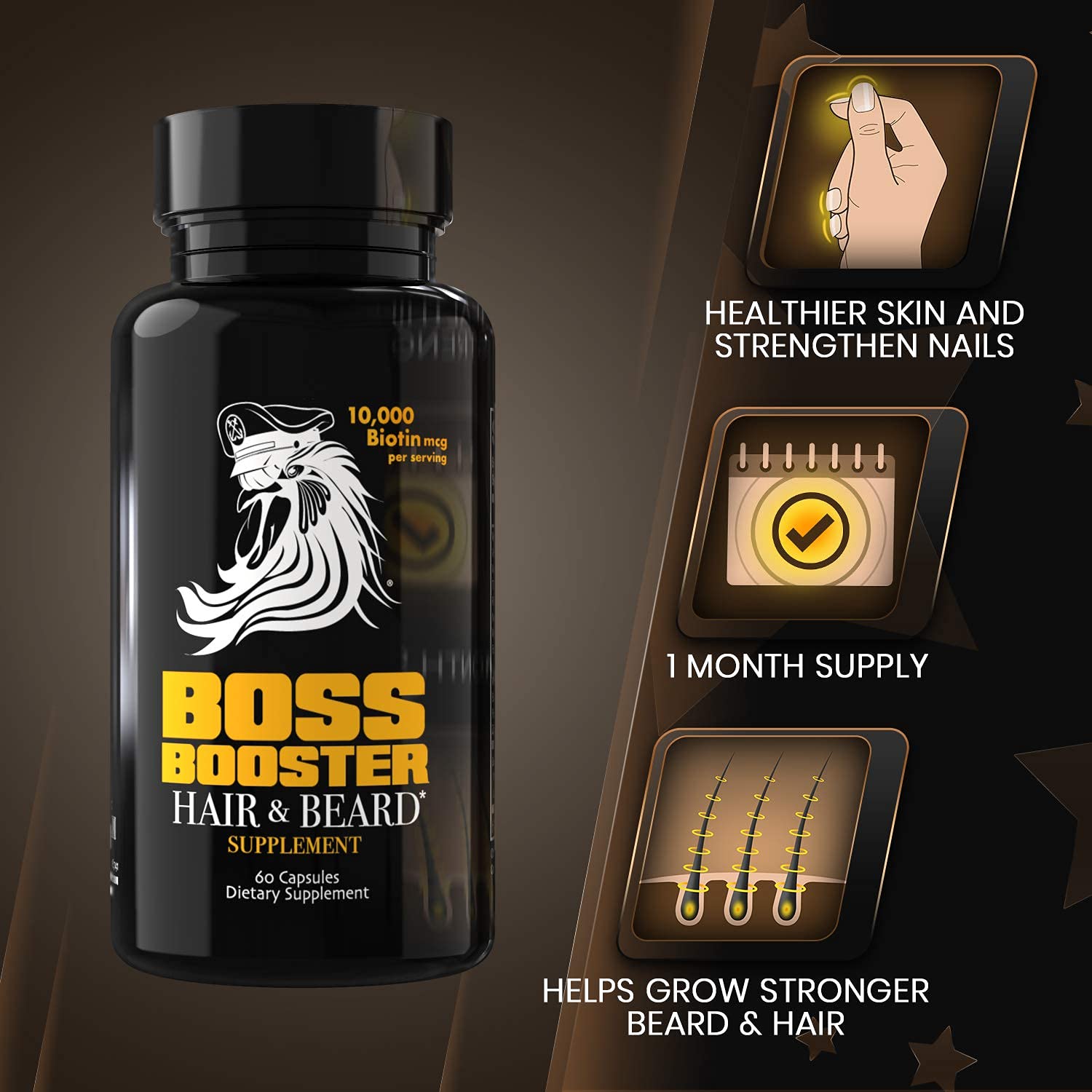 Bossman Boss support Biotin Supplement with natural ingredients
